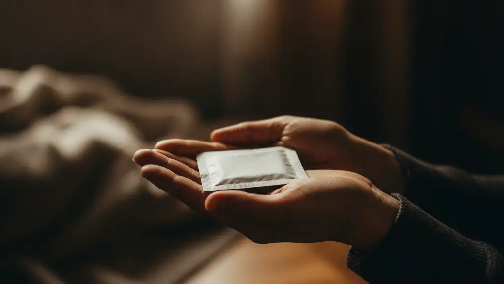 Woman's hands gently holding a small, unmarked white package in a soft, domestic setting.