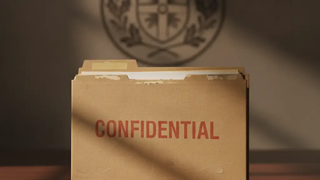 Confidential file folder on a dark wooden desk, hinting at a hidden investigation.