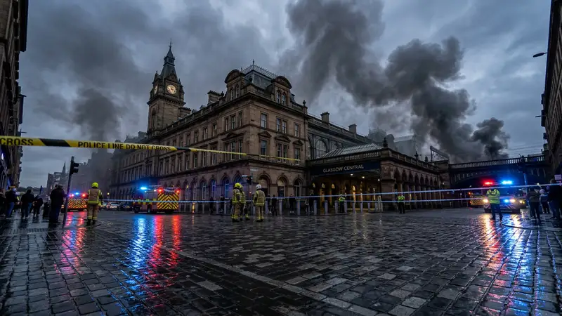 Glasgow Central Station Closed Following Massive Fire at Historic Vape Shop