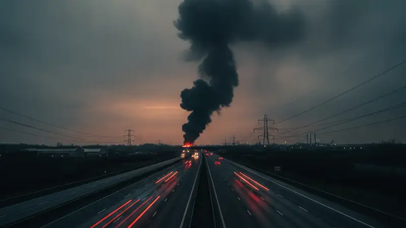 M25 Section Closed Amid Industrial Estate Fire Near St Albans