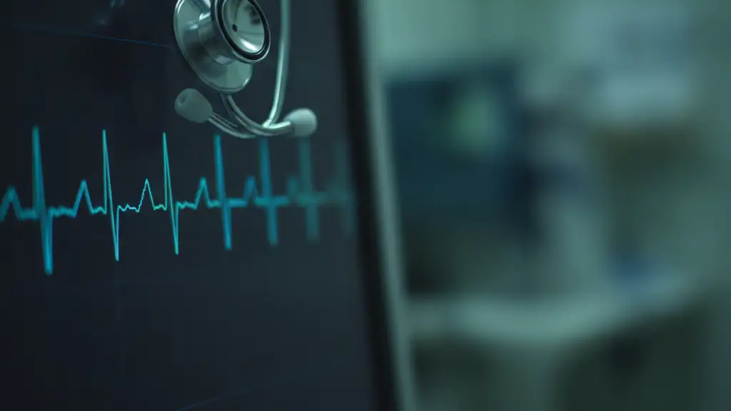 Abstract medical monitor with a stethoscope, showing a subtle waveform.